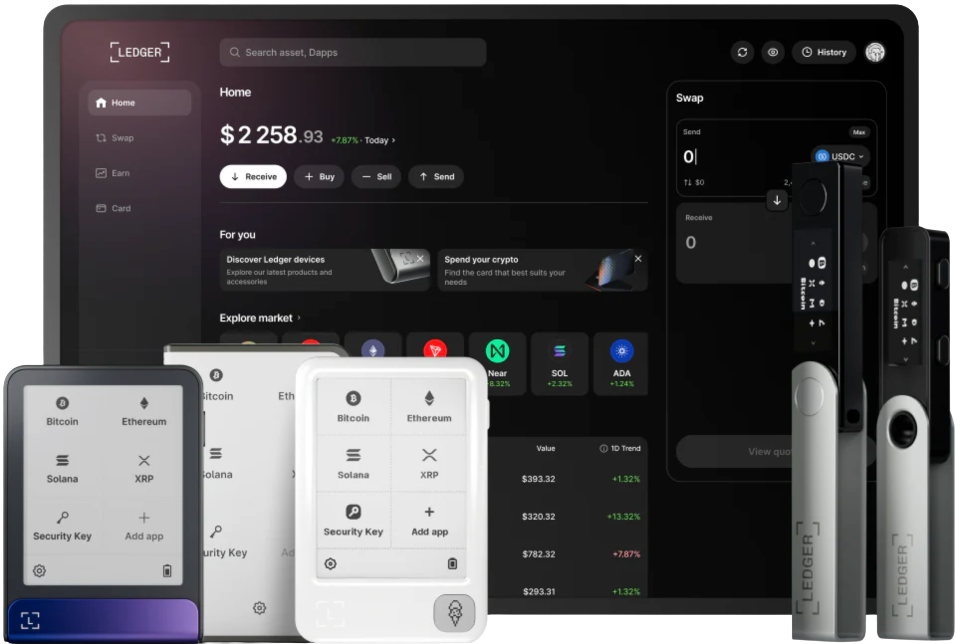Ledger Wallet desktop asset management interface