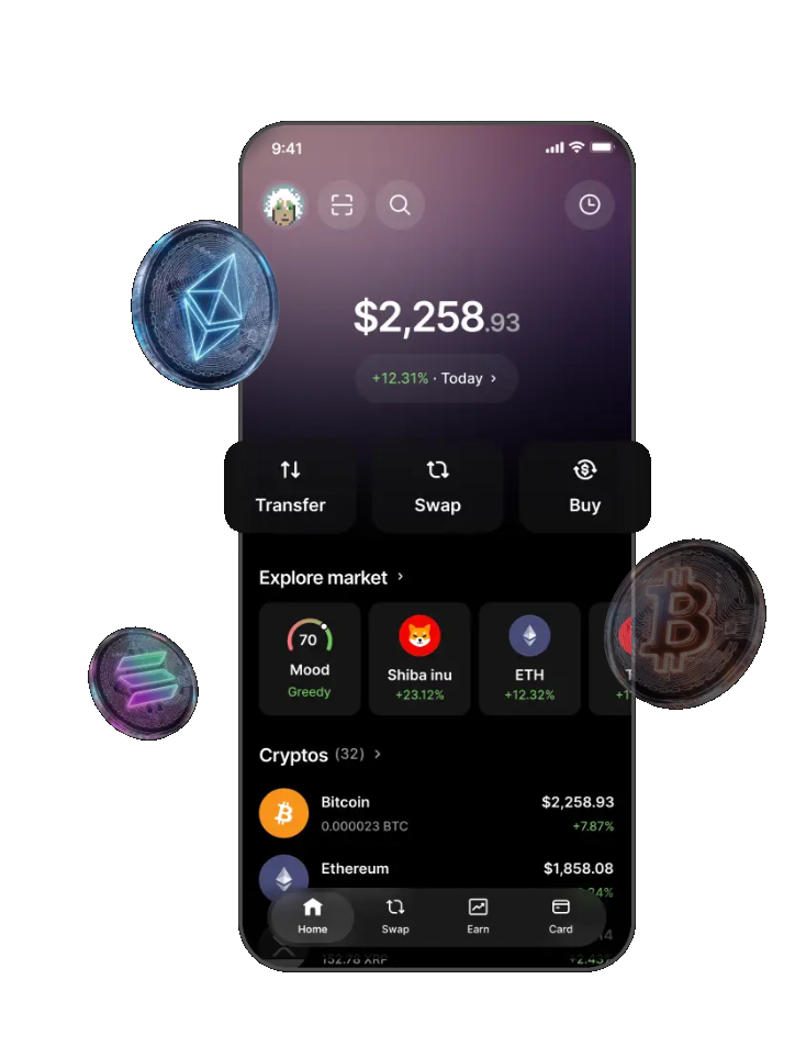 Ledger Wallet crypto asset management app interface